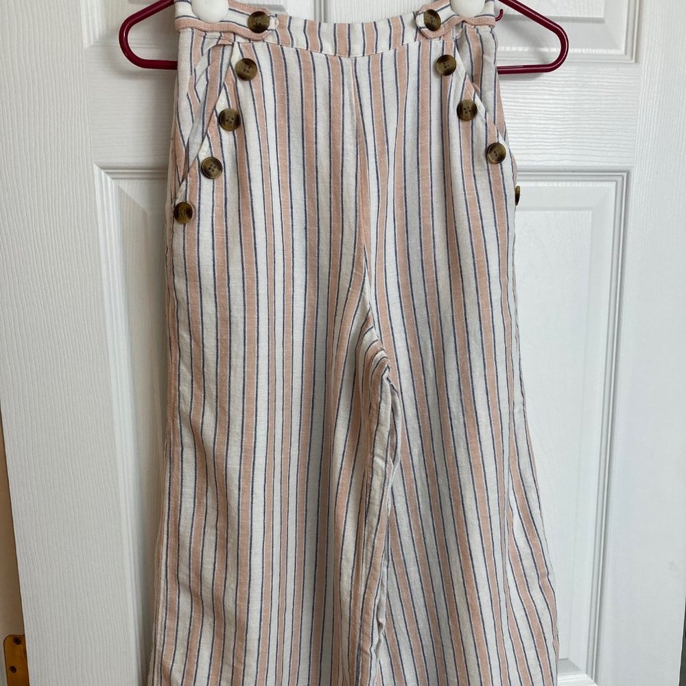 Cropped Linen Sailor Pants